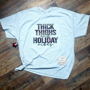 Thick Thighs and Holiday Vibes // Buffalo Plaid / Leopard / Christmas Shirt